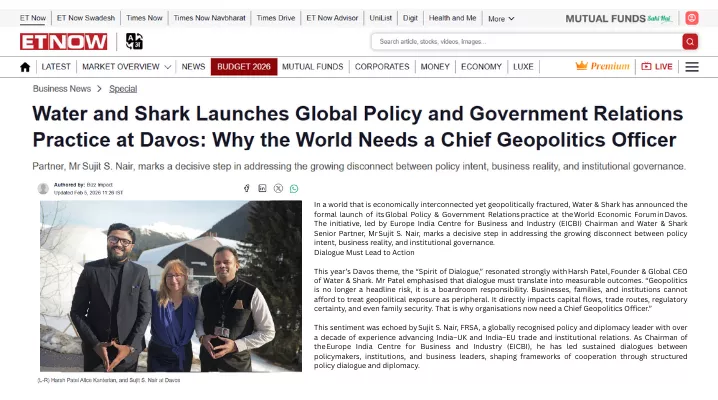 Water and Shark Launches Global Policy and Government Relations Practice at Davos Why the World Needs a Chief Geopolitics Officer.webp